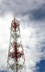 Radio transmission towers.