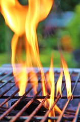 Flamme am Grill