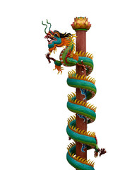 Dragon statues, climb the mast.