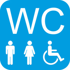 Schild WC Frau mann Rollstuhl behindert behindertengerecht - 34776427