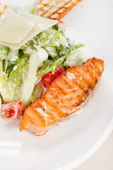 Fish steak with vegetables