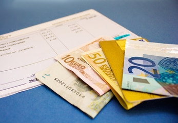 bank account and euro money