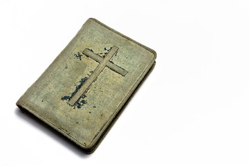 Old books cover on it a crucifix