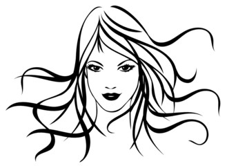 Junge Frau mit wilder Frisur