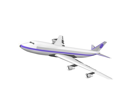 jet airplane isolated on white. 3D render.