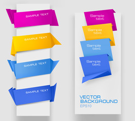 Set of colorful paper banners. Vector illustration.