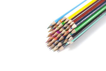 crayons de couleurs en vrac