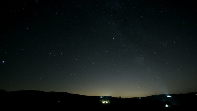 Dramatic time-lapse of stars in the night sky