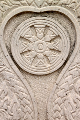Texture on the boundary marker of a temple