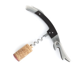 Corkscrew with wine cork