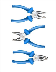 open and closed pliers in the vector - obrazy, fototapety, plakaty