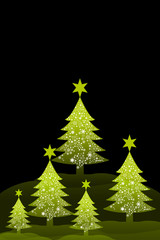 Christmas tree with black background