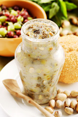 Gooseberry jam with pistachios