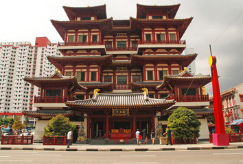 Singapour, Chinatown, Temple de la relique de la dent de Bouddha