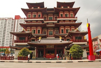 Photo sur Plexiglas Singapour Singapour, Chinatown, Temple de la relique de la dent de Bouddha