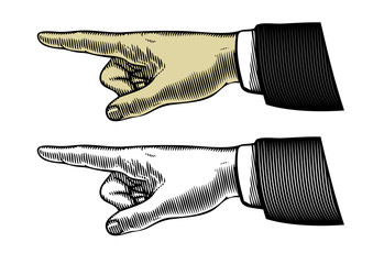 Hand with pointing finger (Vector illustration)