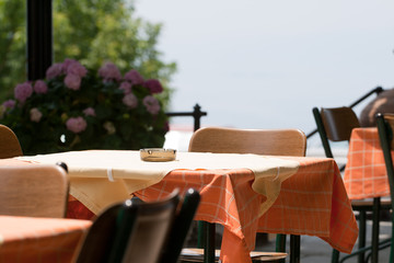 Table in a street cafe