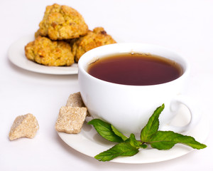 Black tea with biscuits