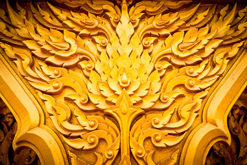 Thai style pattern design handcraft on wood