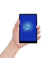 Hand  female to hold card, mobile phone