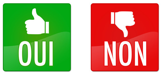 boutons oui non