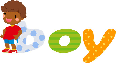 illustration of the word boy