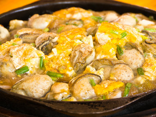 Oysters fried in egg batter