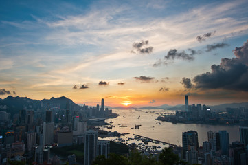 sunset in Hong Kong