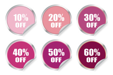 Vector illustration of circular discount sticker