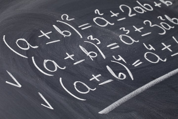 mathematical equations on blackboard - obrazy, fototapety, plakaty