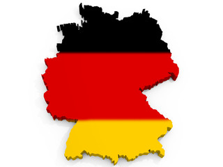 Obraz premium Map of Germany with flag Federal Republic of Germany