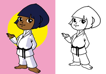 sport, child and martial art, clipart for kids