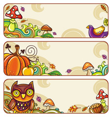 Vector set of decorative autumnal banners. part 1