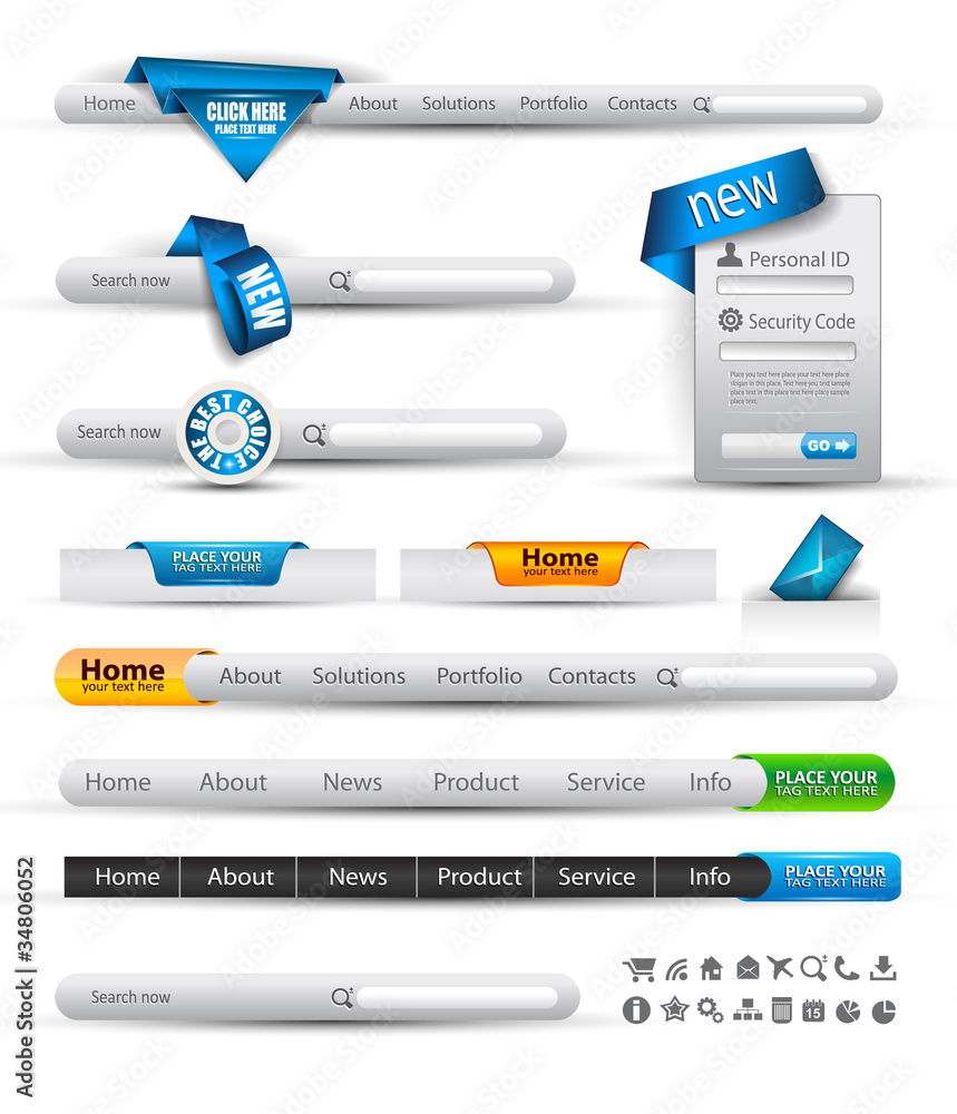 Poster set of search banners and web header