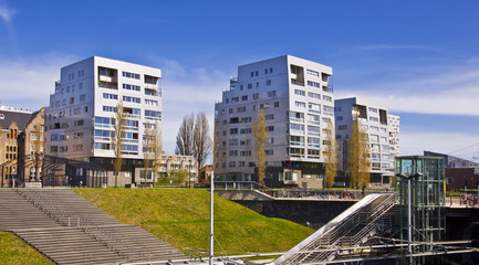 Business district of Amsterdam. Office buildings