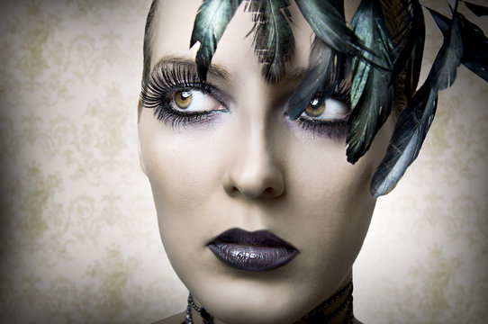 Fashion portrait of young beauty woman