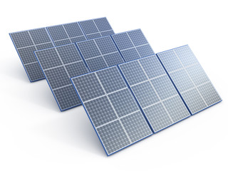 Solar plant. Renewable energy concept on white