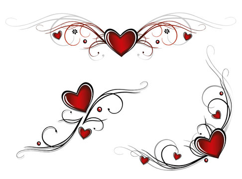 Herz, Liebe, love, Valentinstag, vector set
