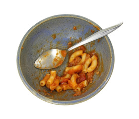 Macaroni and beef meal in bowl eaten