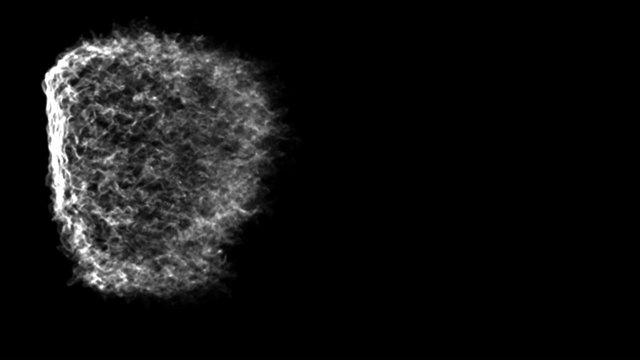 Human head exploding over black background. 3d animation