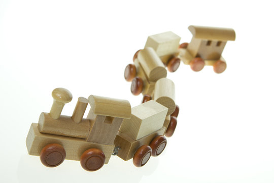 wood miniature train