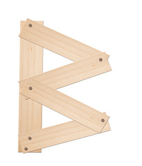 Letter B of wood, clipping path.