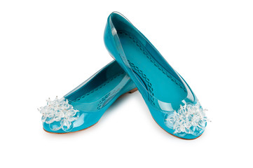 Obraz premium Summer woman shoes on white