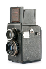 Vintage film camera isolated on white