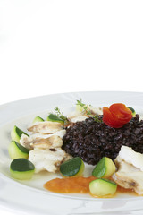 Plate of rice with fish
