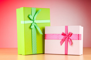 Giftboxes on the background