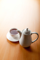 Tea on the wooden table