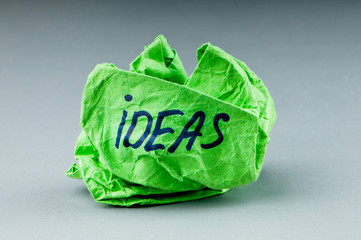 Rejected idea concept with paper