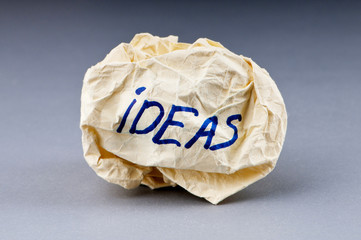 Rejected idea concept with paper