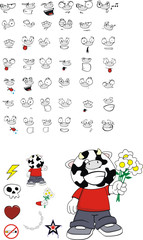 cow kid cartoon kawaii expressions pack